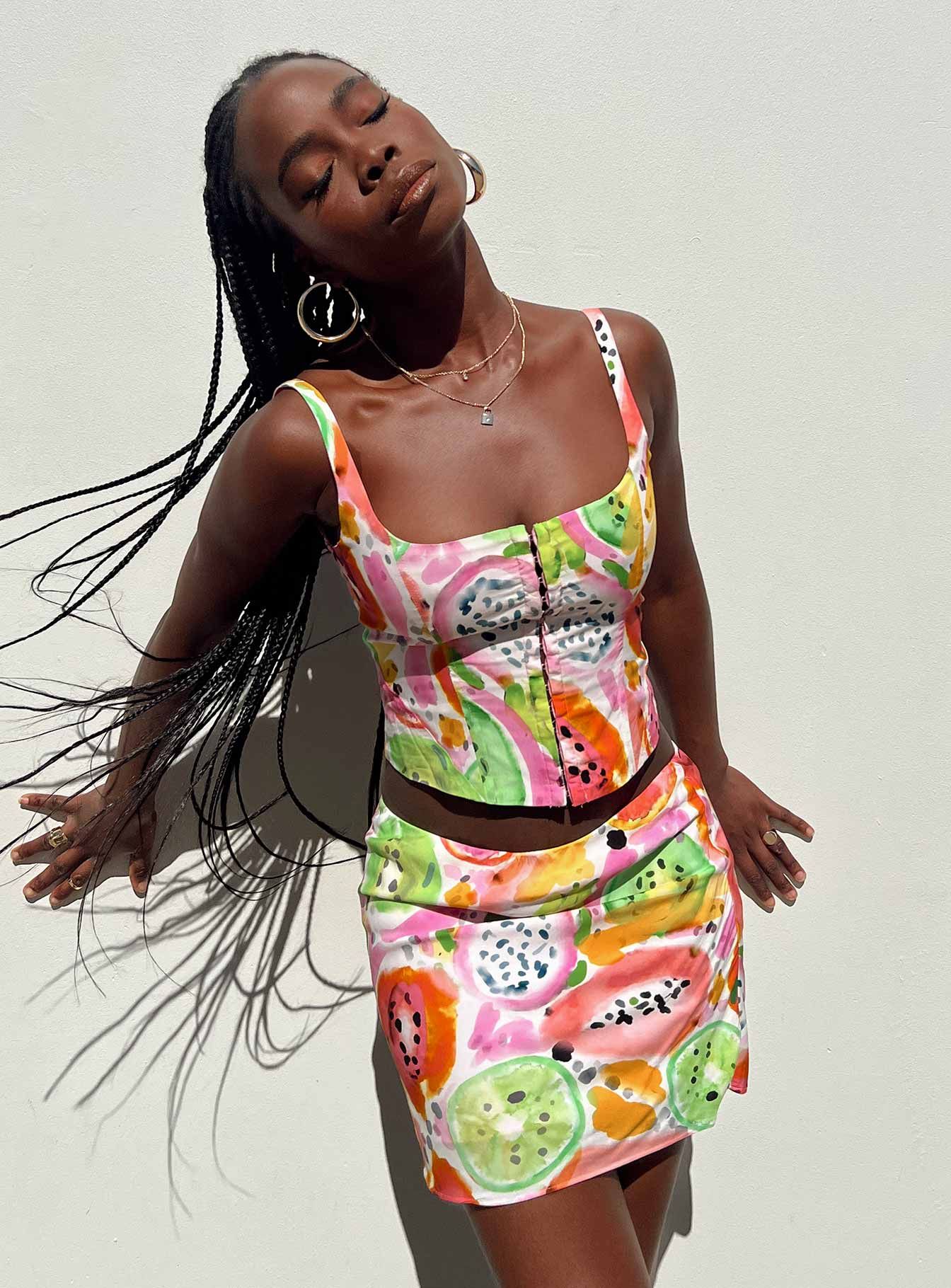 Pinacolada Mini Skirt Multi sold by Princess Polly