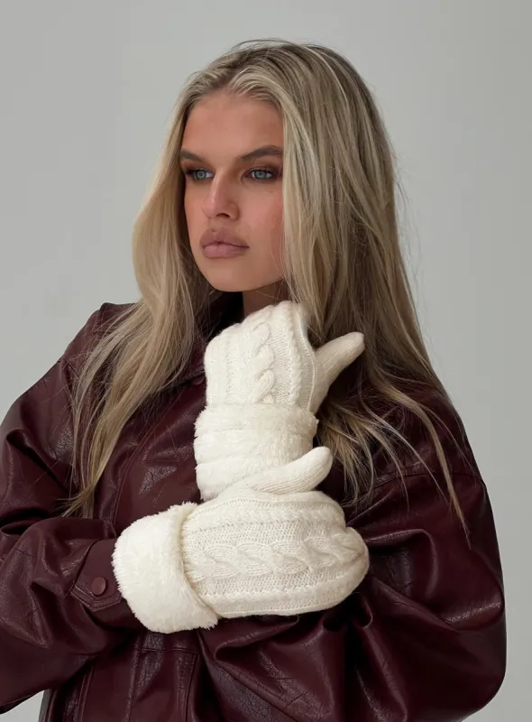 Charel Mittens White sold by Princess Polly