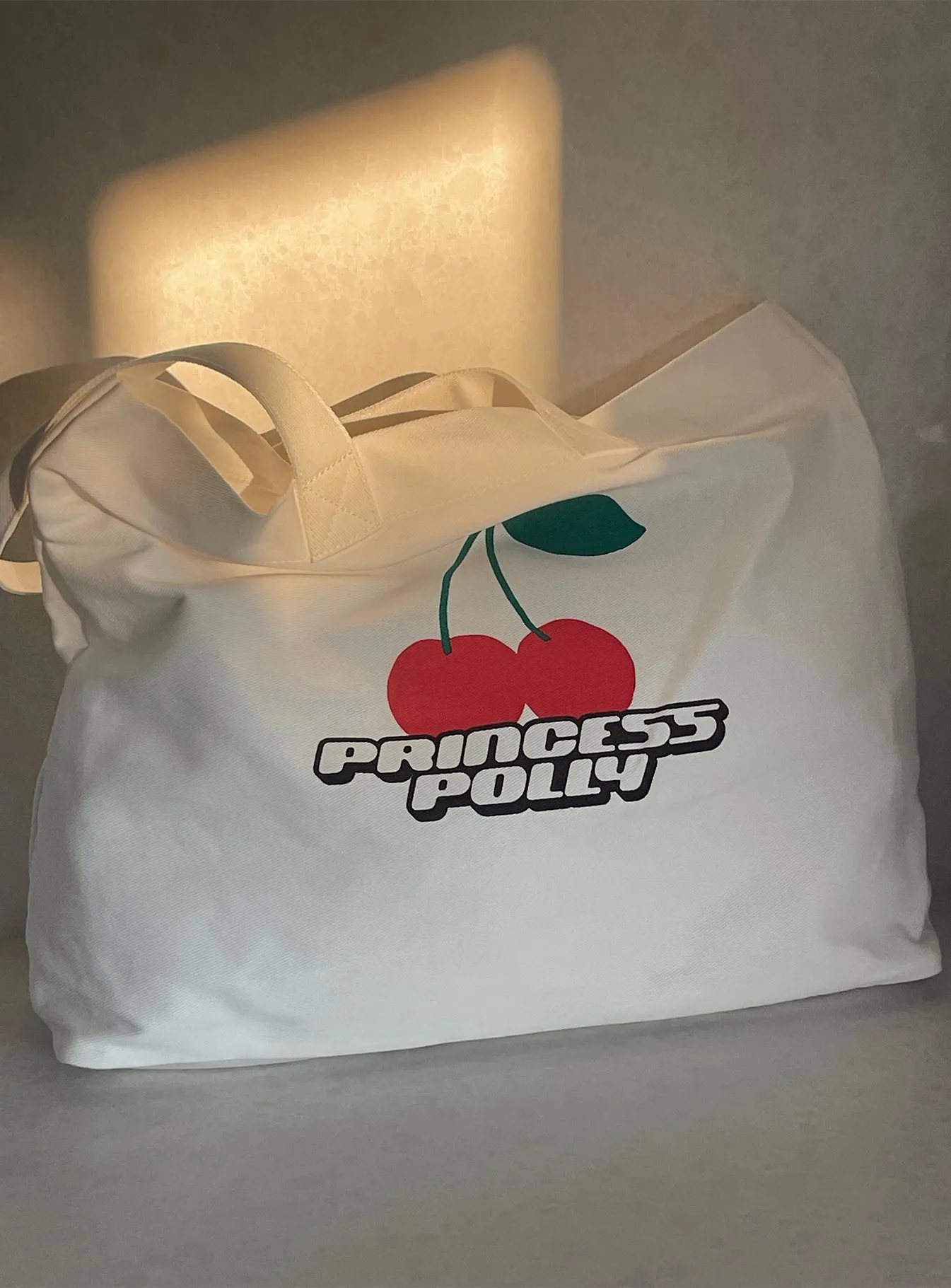 Princess Polly Tote Bag Cherry / White sold by Princess Polly