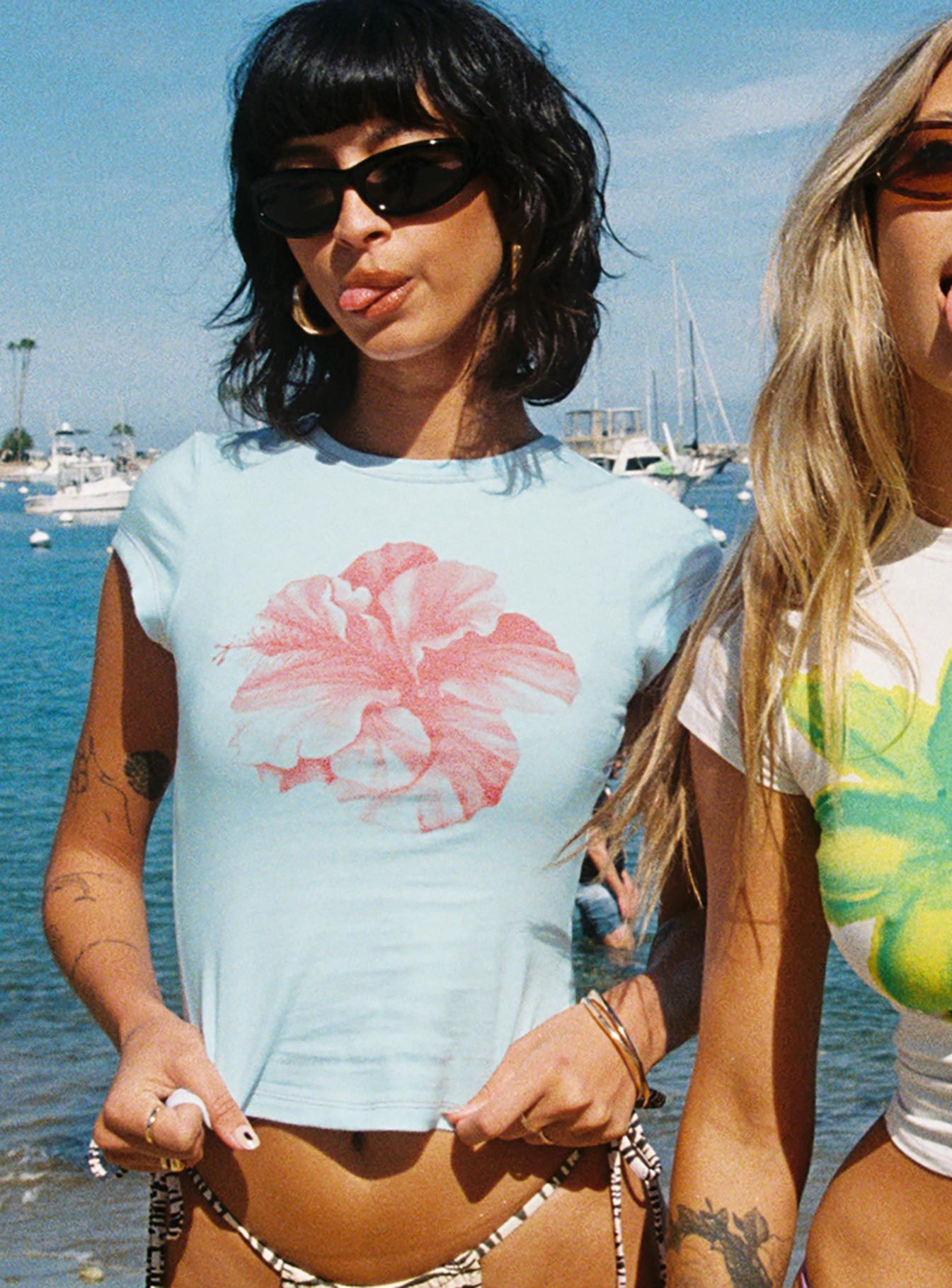 Owenz Hibiscus Baby Tee Blue sold by Princess Polly product image thumbnail 3