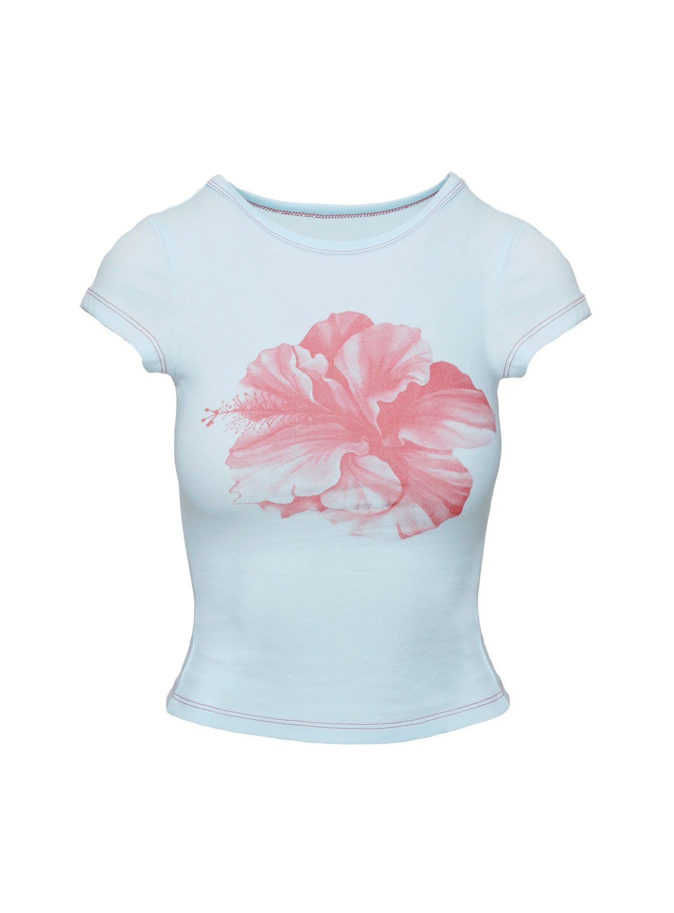 Owenz Hibiscus Baby Tee Blue sold by Princess Polly product image thumbnail 5