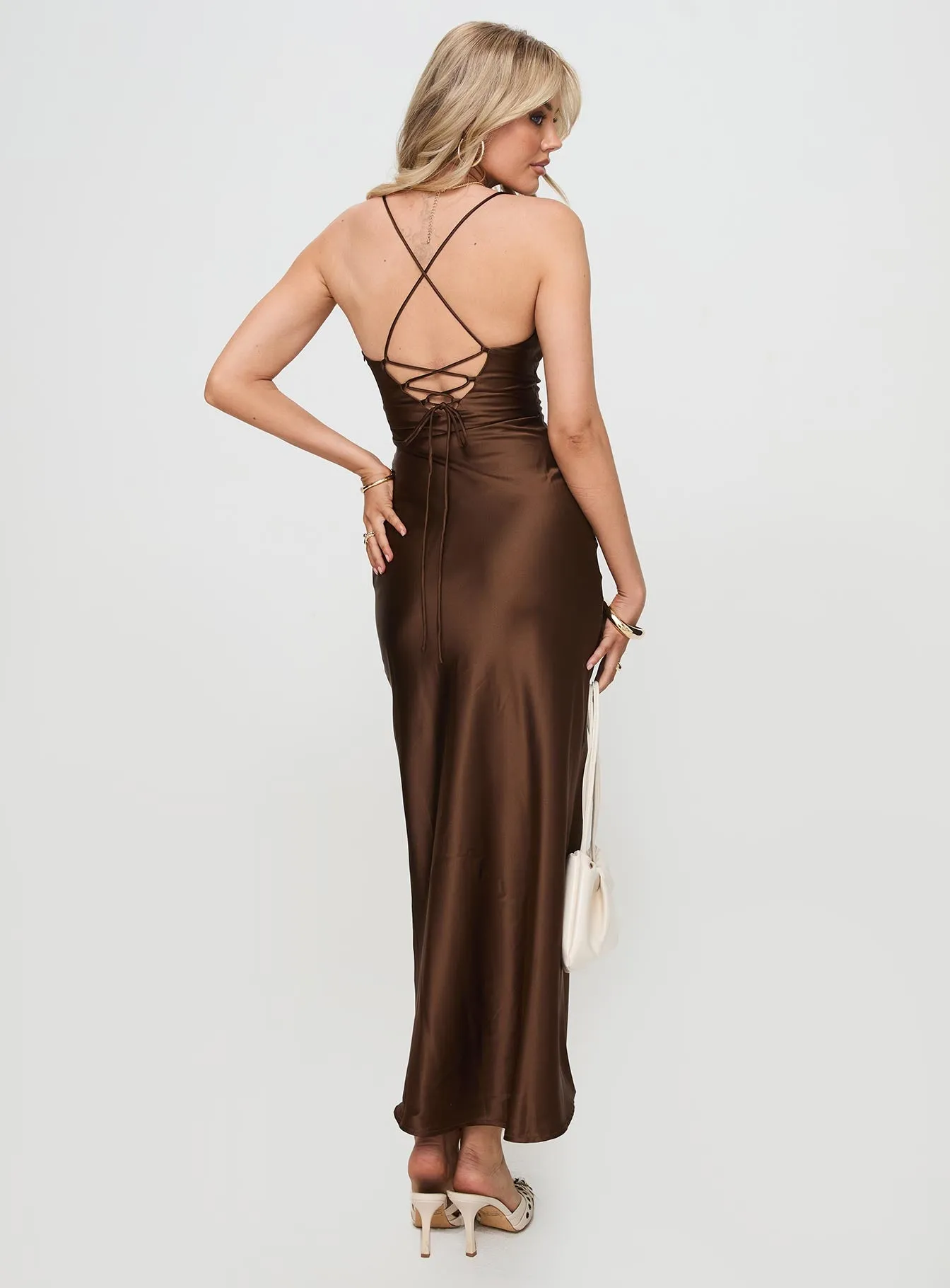 Kammie Maxi Dress Choc sold by Princess Polly product image thumbnail 5