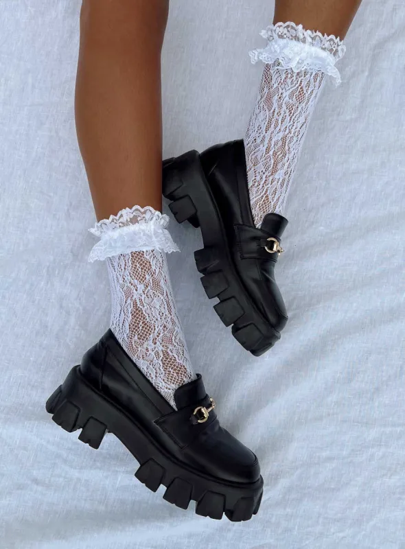 Liani Ruffle Socks White sold by Princess Polly