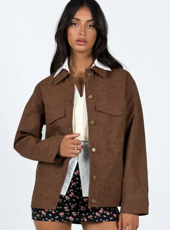 Carnell Jacket Brown sold by Princess Polly