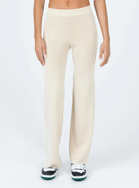 Byrone Knit Pants Cream sold by Princess Polly