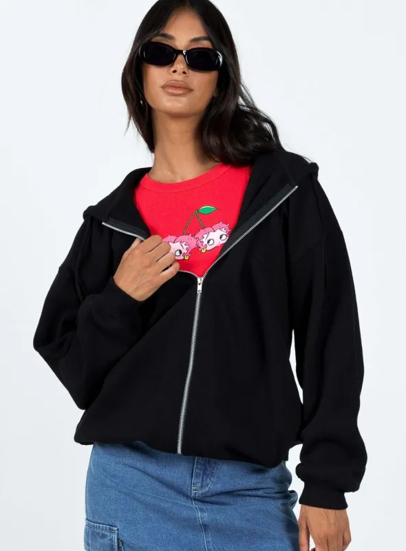Calder Zip Hoodie Black sold by Princess Polly