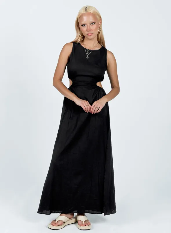 Lonso Midi Dress Black sold by Princess Polly
