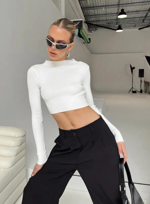 Arthur Long Sleeve Top White sold by Princess Polly