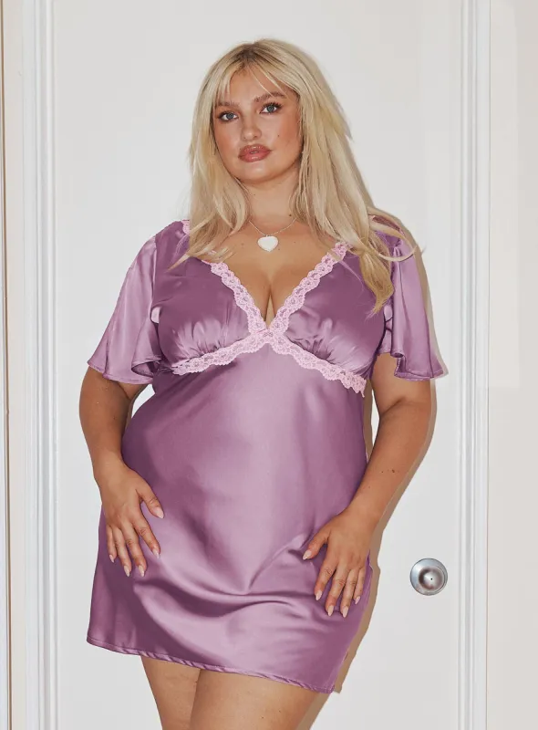 Jaron Mini Dress Mauve Curve sold by Princess Polly