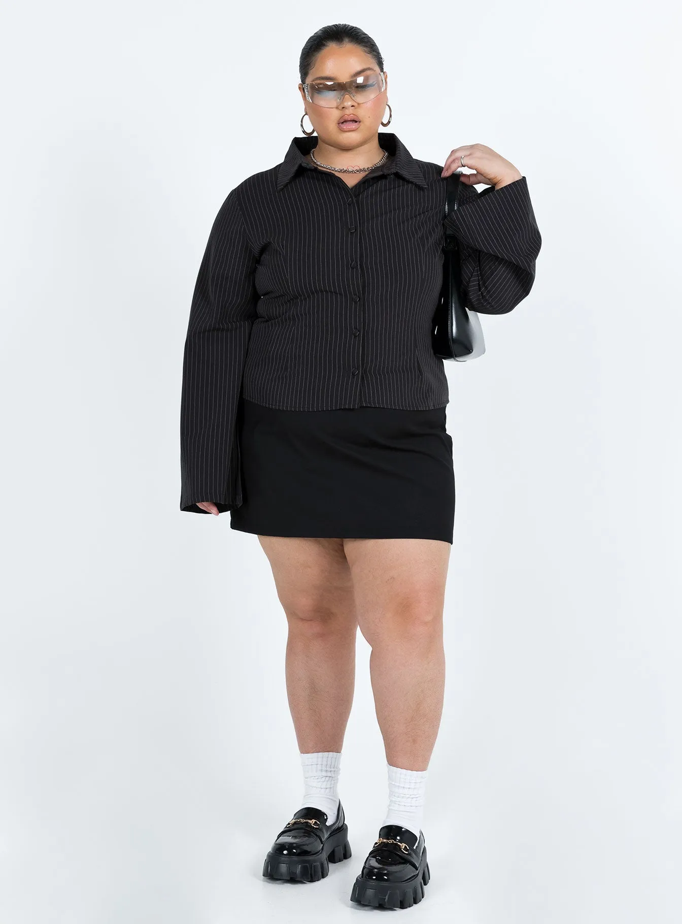 Anni Stripe Shirt Pinstripe Curve sold by Princess Polly product image thumbnail 3