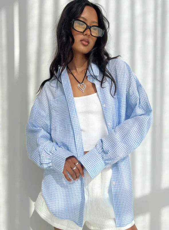 Lindford Shirt Textured Blue sold by Princess Polly