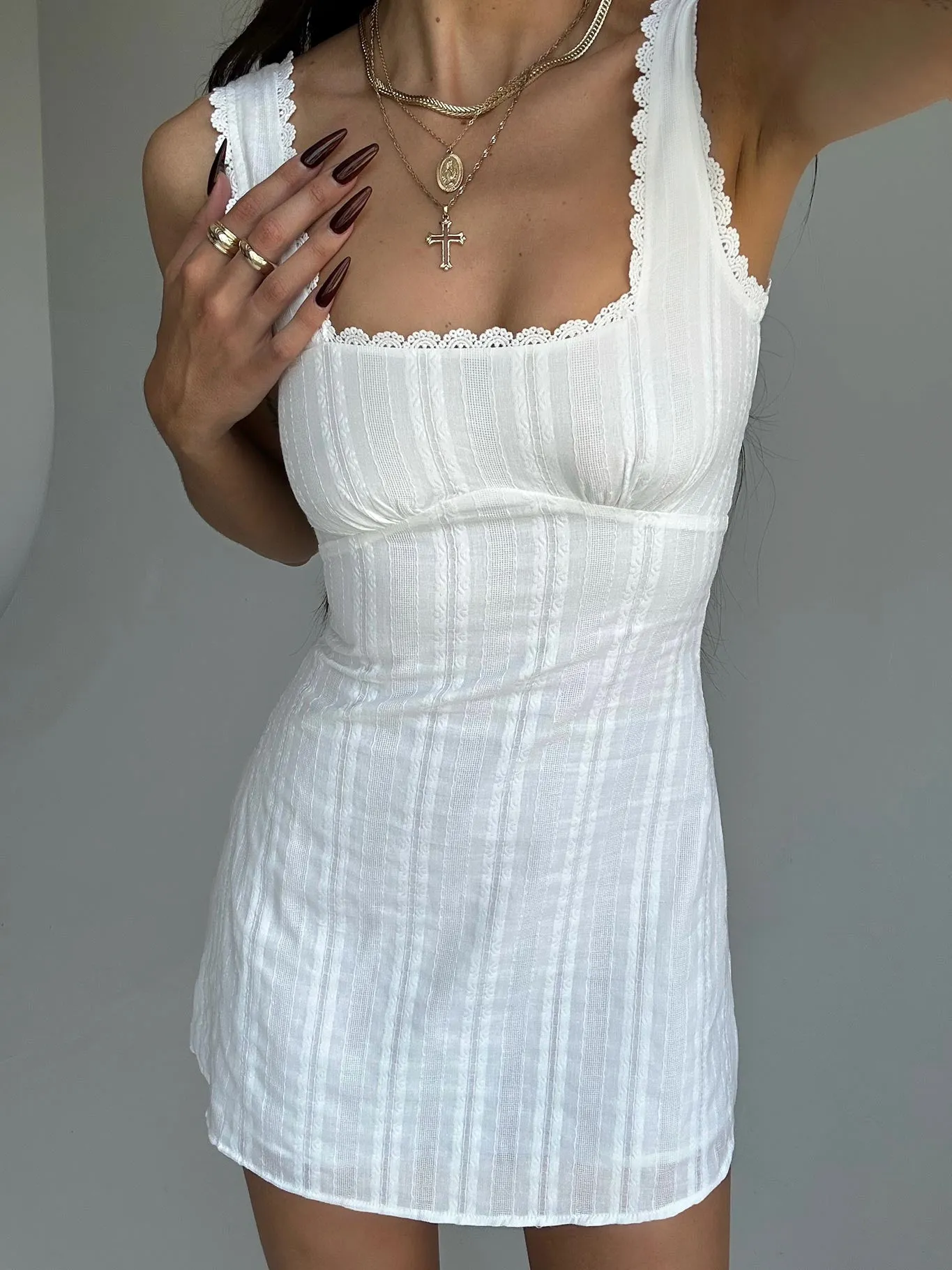 Dasha Mini Dress White sold by Princess Polly