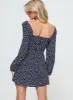 Mirthful Long Sleeve Mini Dress Navy sold by Princess Polly
