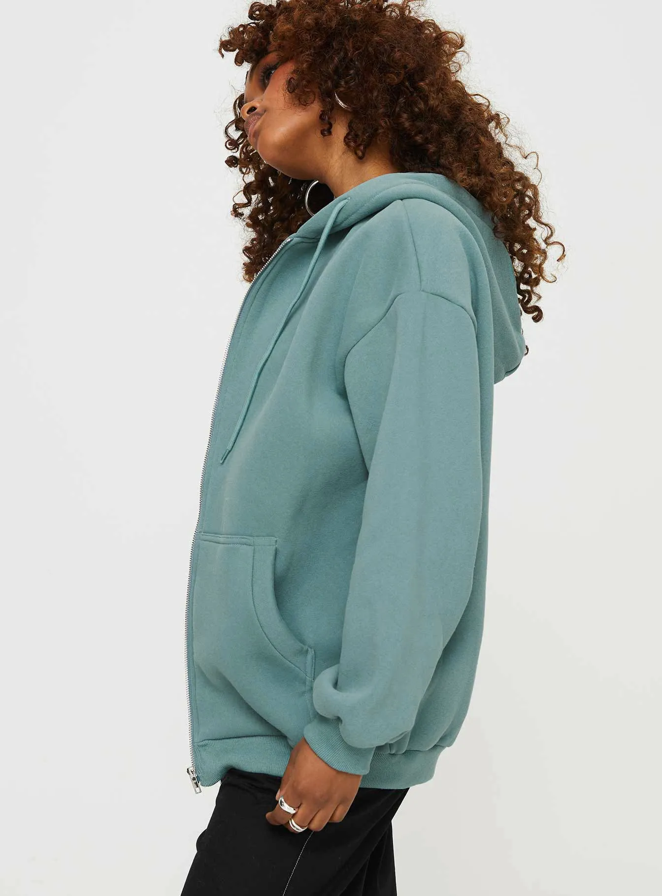 Florida Zip Up Sweatshirt Soft Sage sold by Princess Polly product image thumbnail 4
