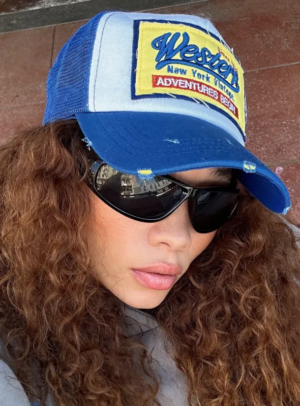 Adventures Trucker Hat Blue sold by Princess Polly