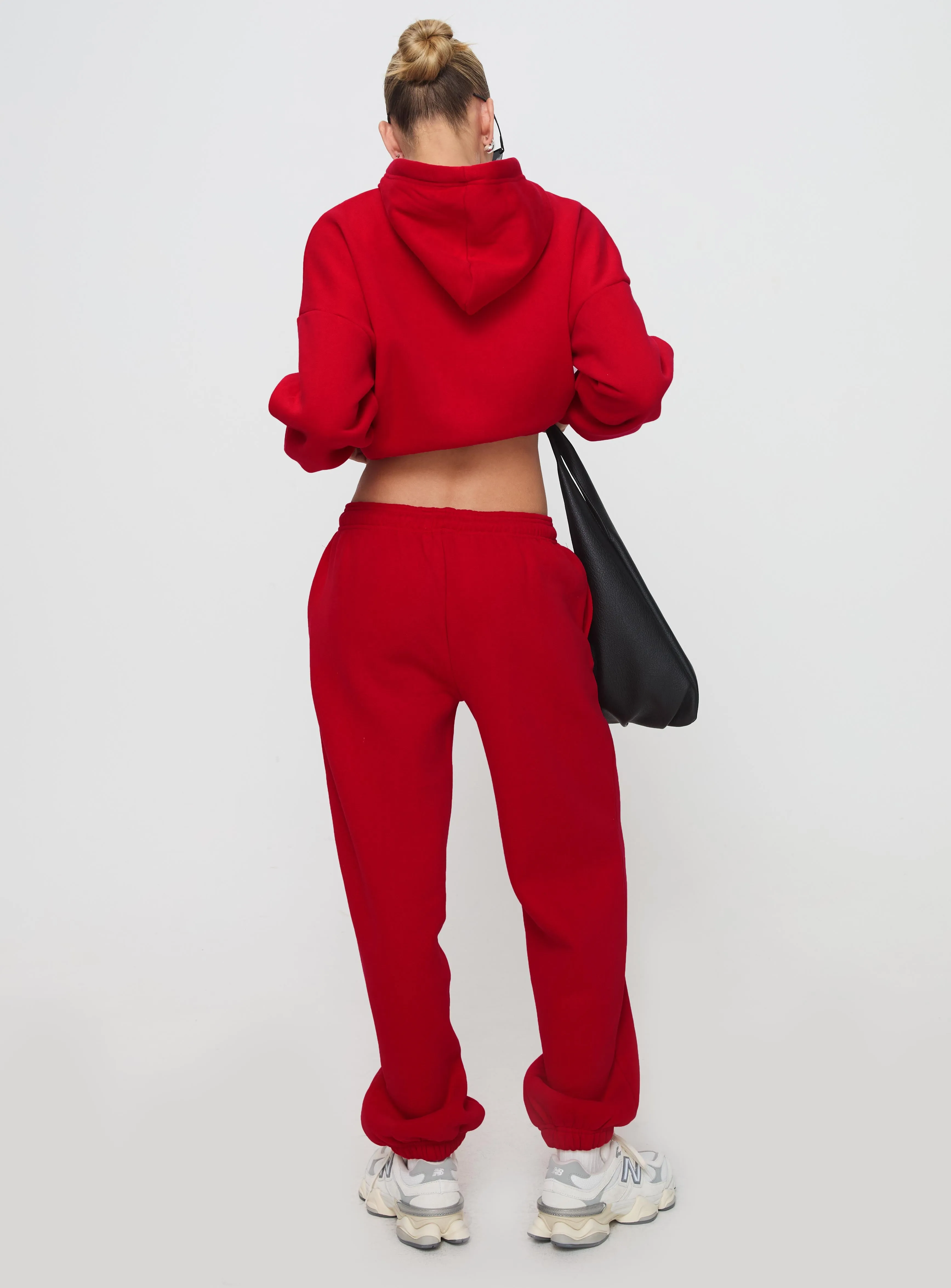 Dream Fleece Ankle Cuff Sweatpants Red sold by Princess Polly product image thumbnail 5