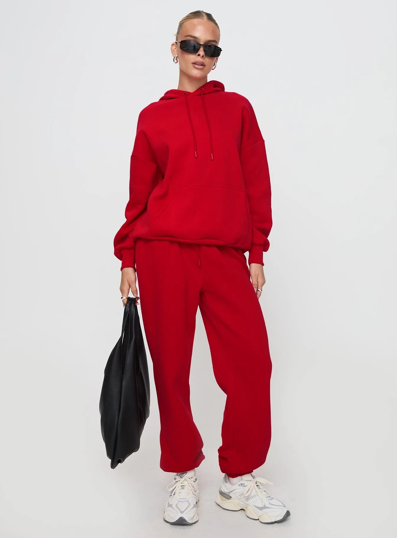 Dream Fleece Ankle Cuff Sweatpants Red sold by Princess Polly product image thumbnail 3