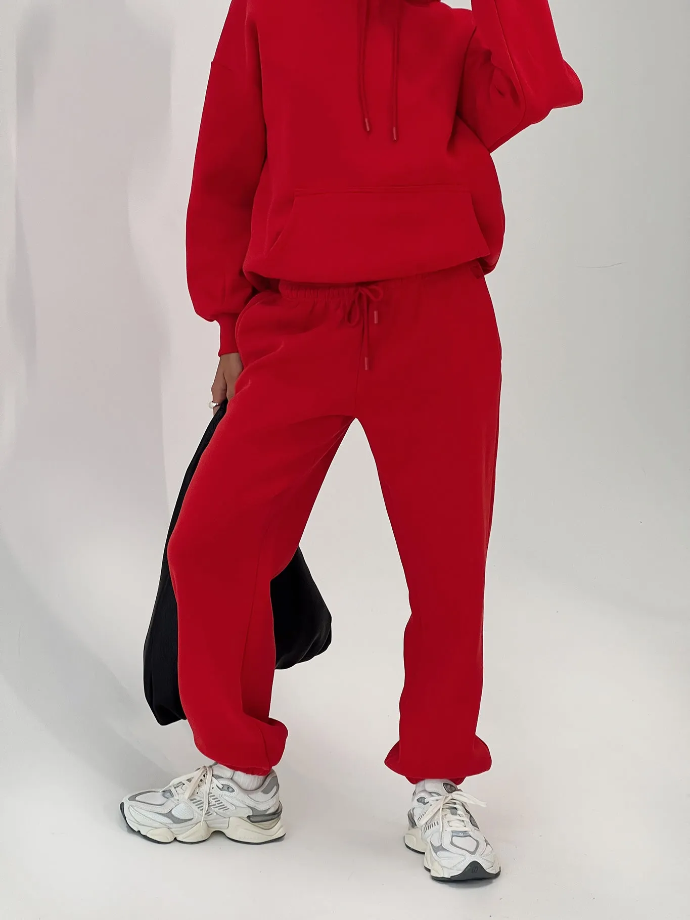 Dream Fleece Ankle Cuff Sweatpants Red sold by Princess Polly