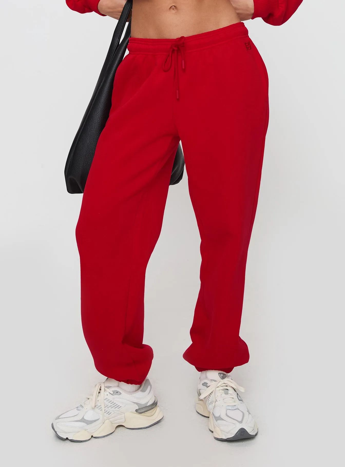 Dream Fleece Ankle Cuff Sweatpants Red sold by Princess Polly product image thumbnail 2