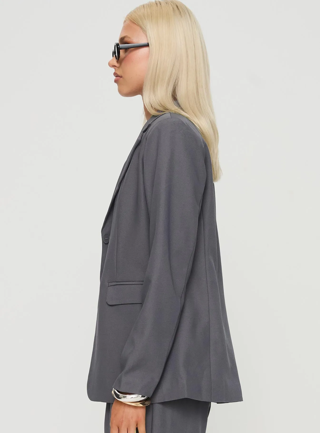 Relaxed Blazer Charcoal sold by Princess Polly product image thumbnail 4