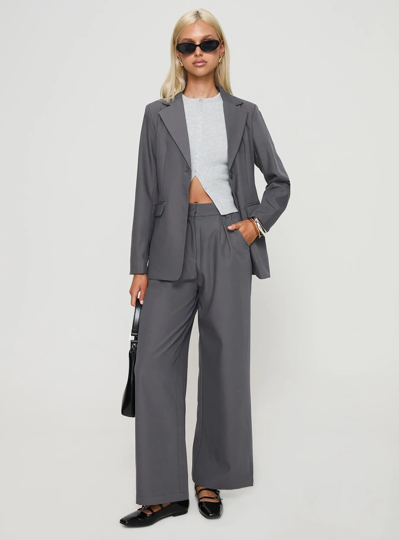 Relaxed Blazer Charcoal sold by Princess Polly product image thumbnail 3