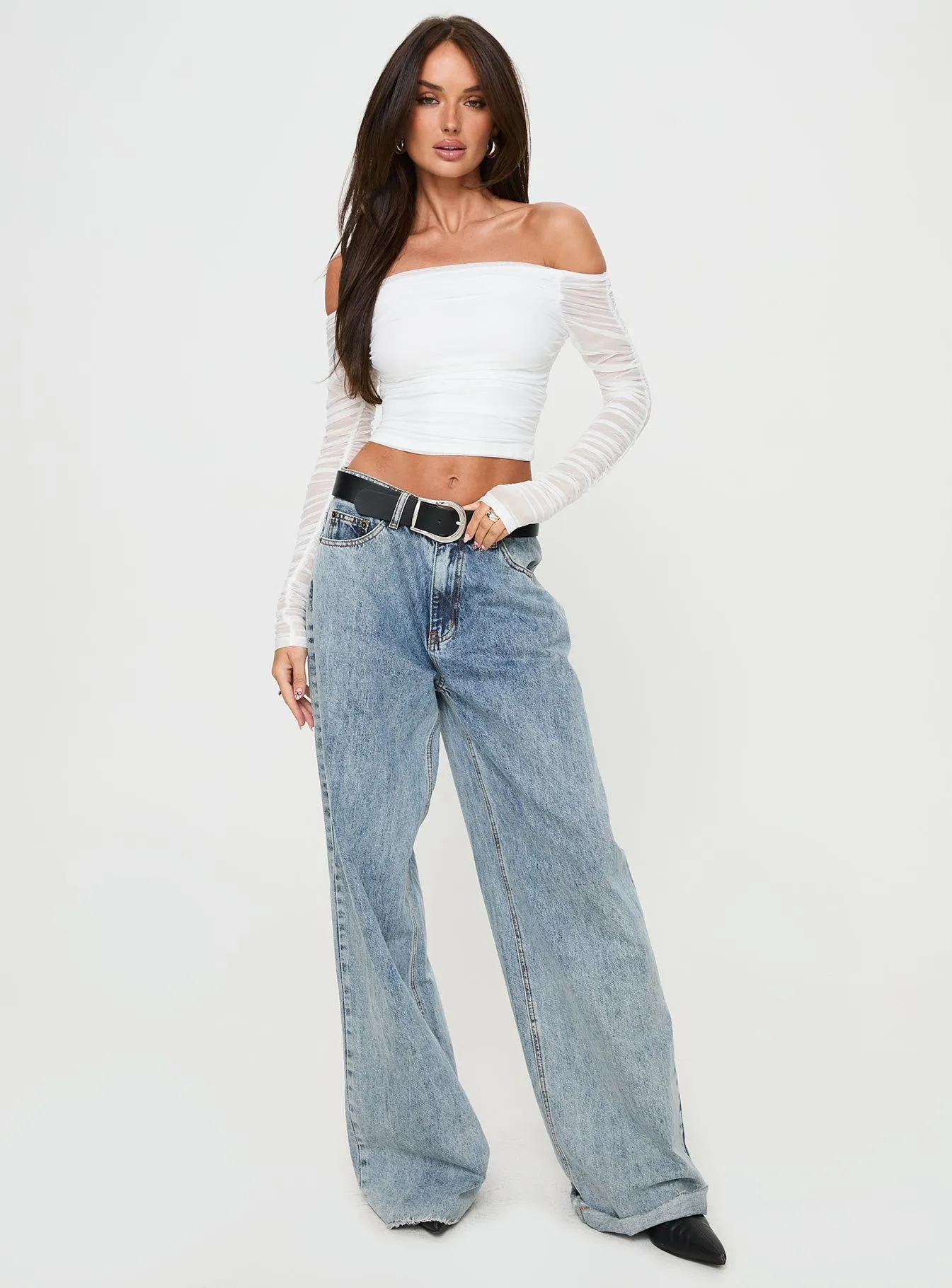 Hartford Off The Shoulder Top White sold by Princess Polly product image thumbnail 3