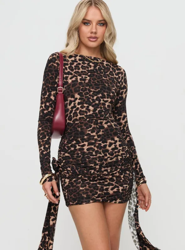 Glory Mini Dress Leopard sold by Princess Polly
