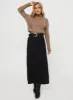 Whessler Split Back Denim Midi Skirt Black sold by Princess Polly