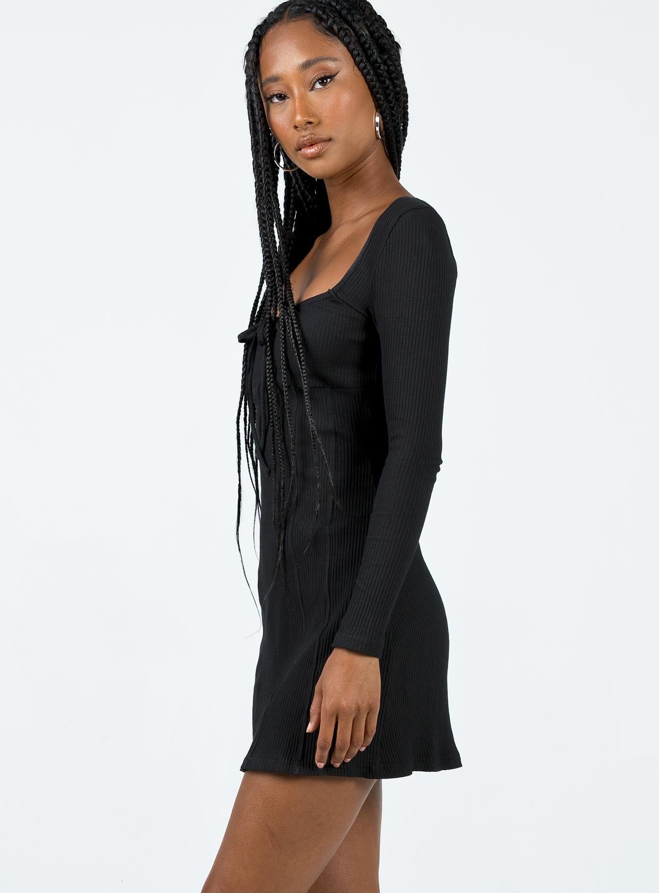 Normandy Long Sleeve Mini Dress Black sold by Princess Polly product image thumbnail 3