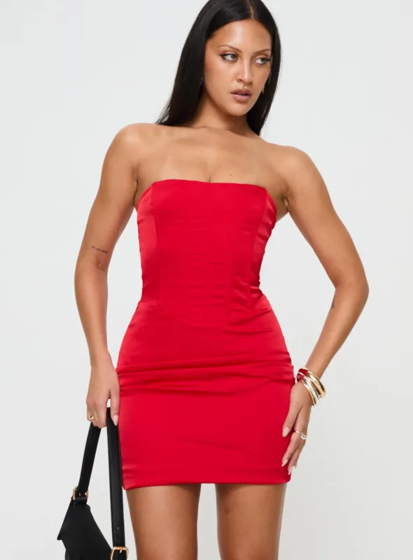 Ready For It Corset Mini Dress Red sold by Princess Polly