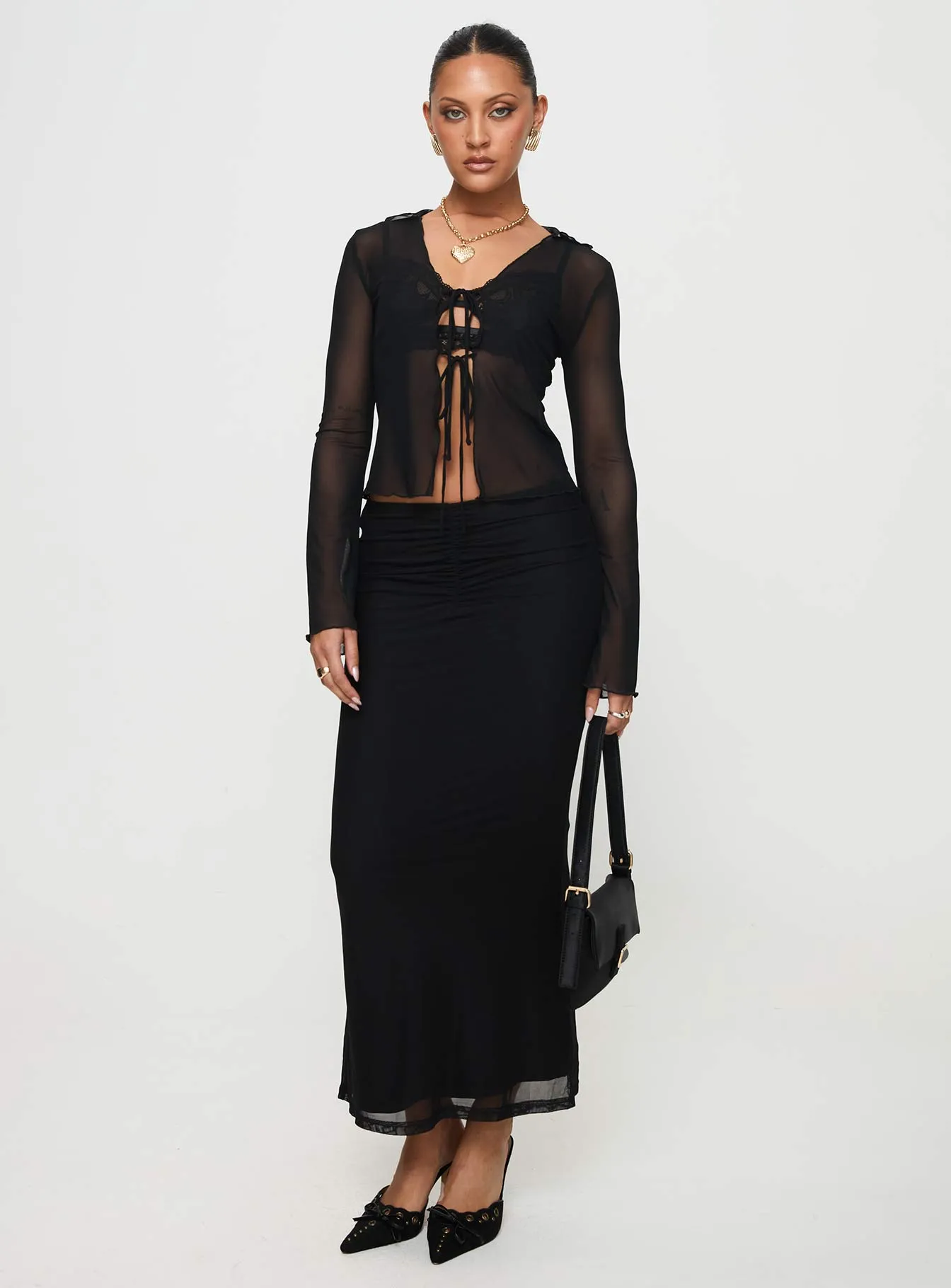 Colombo Maxi Skirt Black sold by Princess Polly product image thumbnail 2