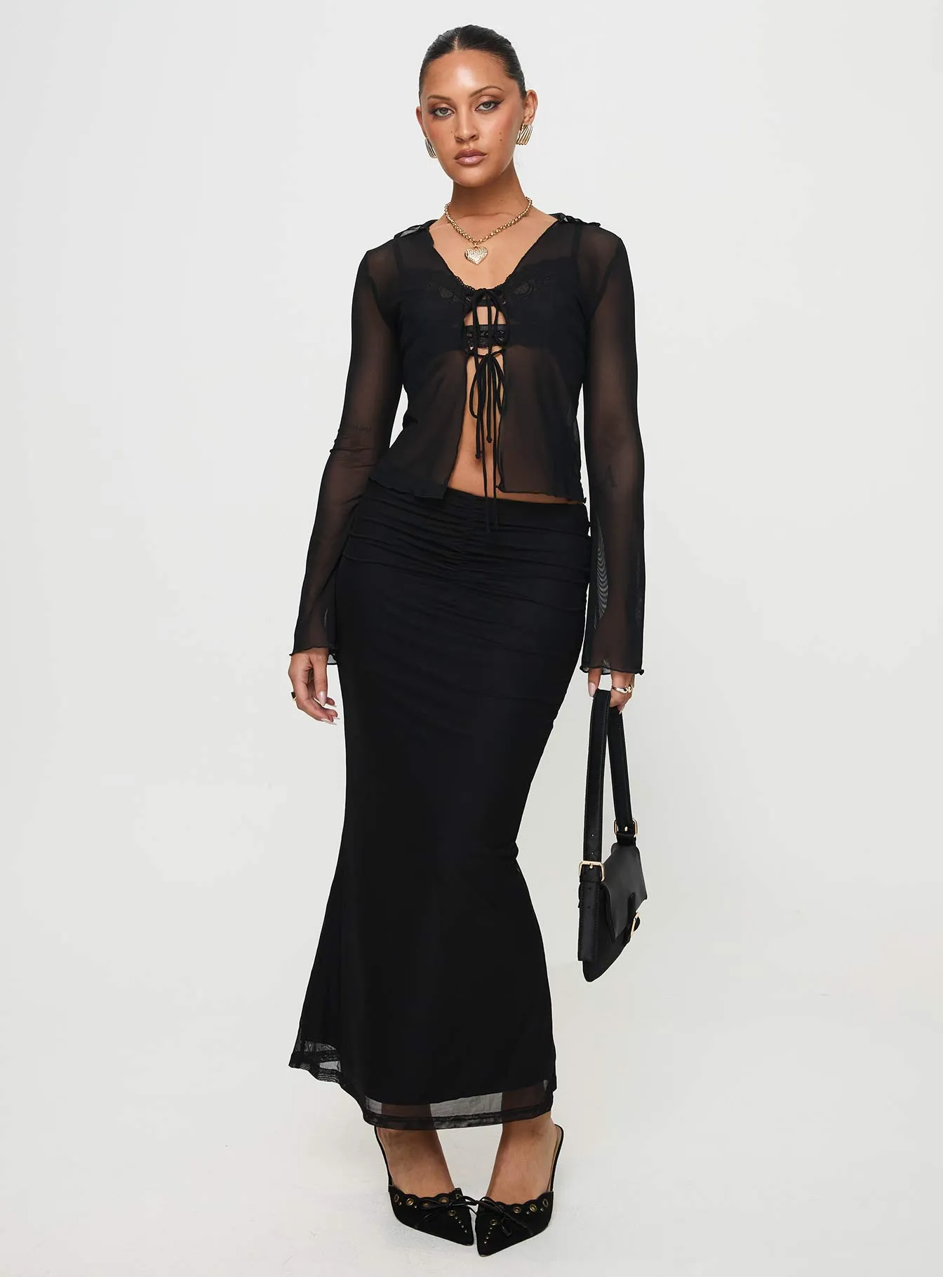 Colombo Maxi Skirt Black sold by Princess Polly product image thumbnail 3