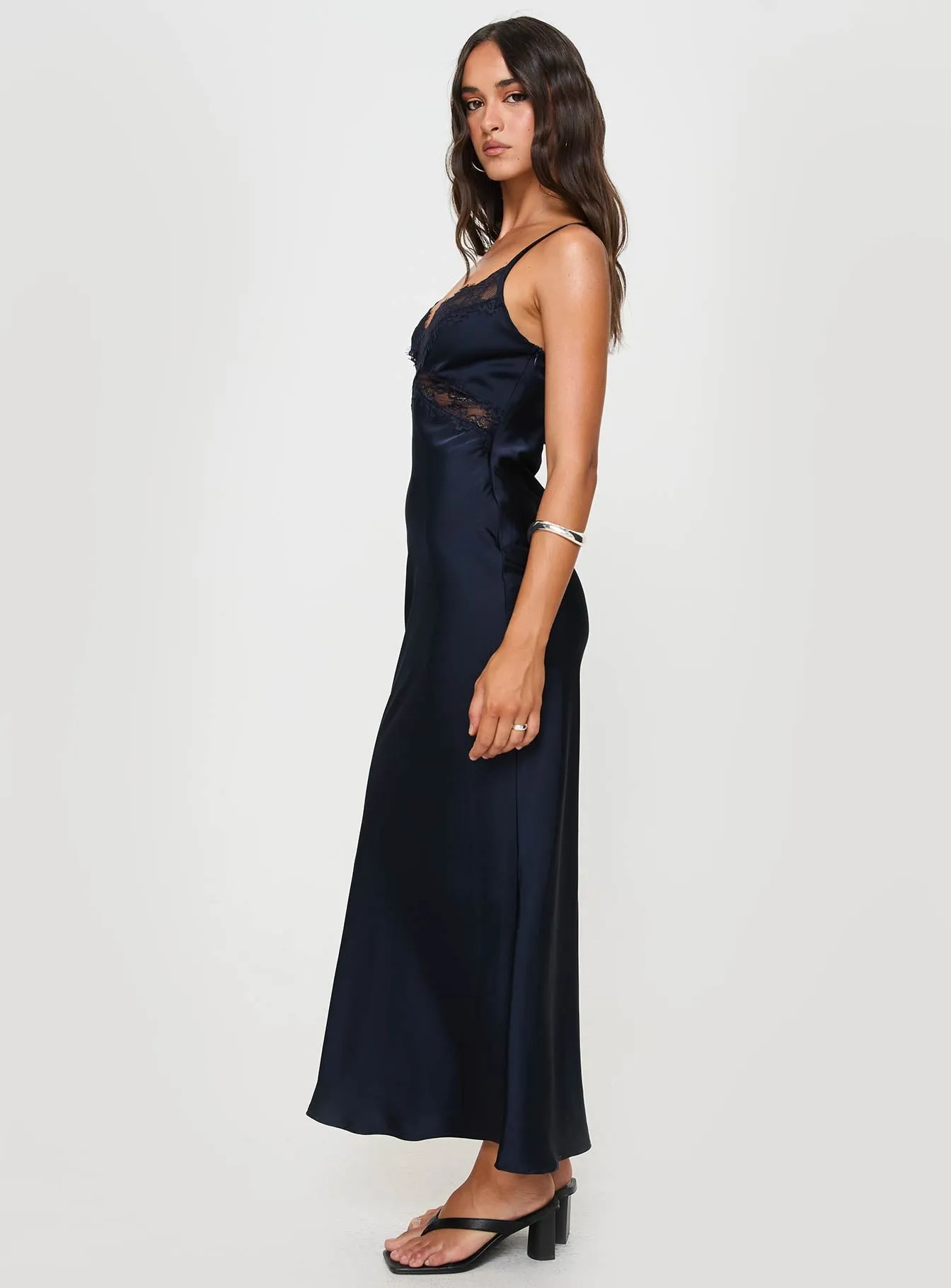 Treasure Bias Cut Maxi Dress Navy Petite sold by Princess Polly product image thumbnail 3