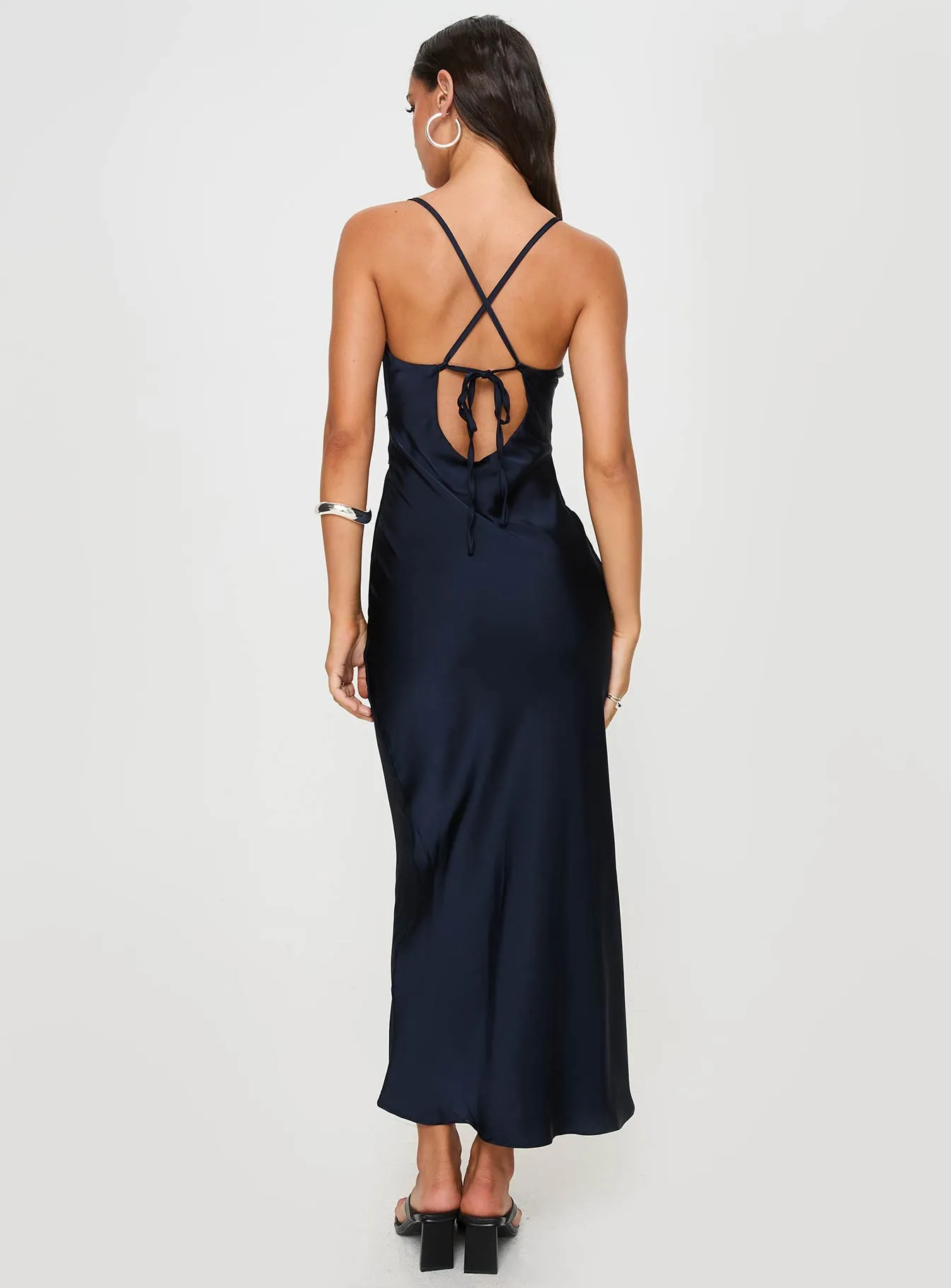 Treasure Bias Cut Maxi Dress Navy Petite sold by Princess Polly product image thumbnail 4