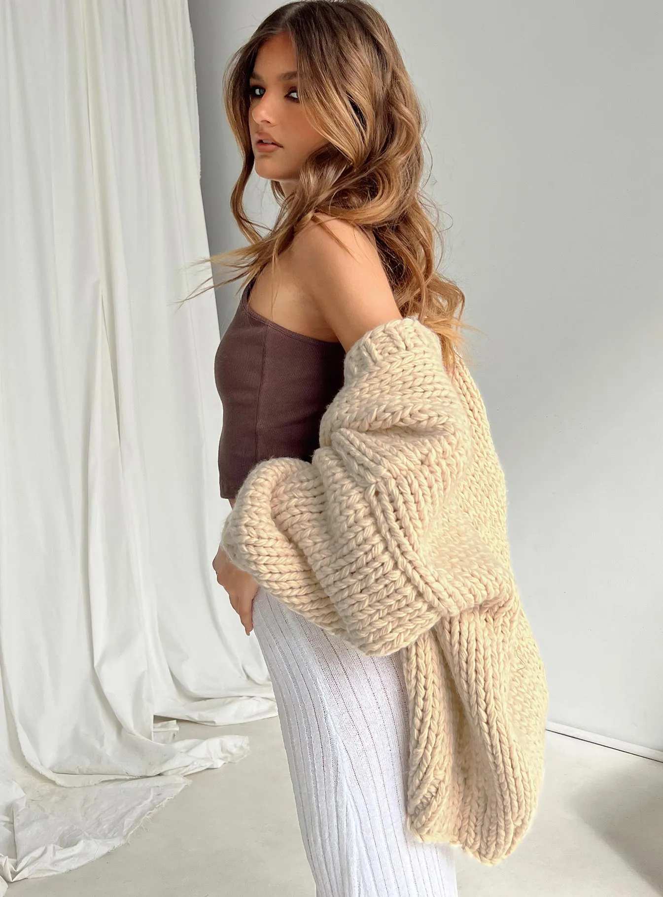 Lester Knit Cardigan Cream sold by Princess Polly product image thumbnail 3