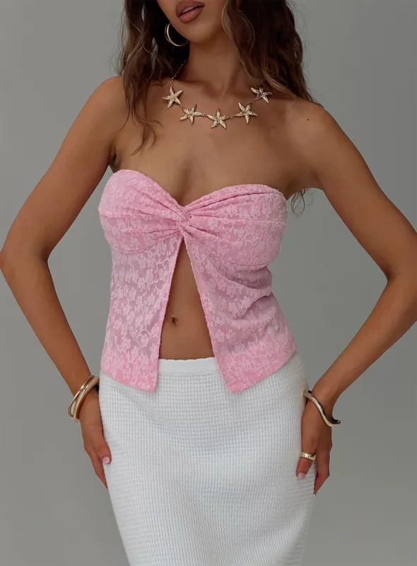 Squeaky Strapless Top Pink sold by Princess Polly