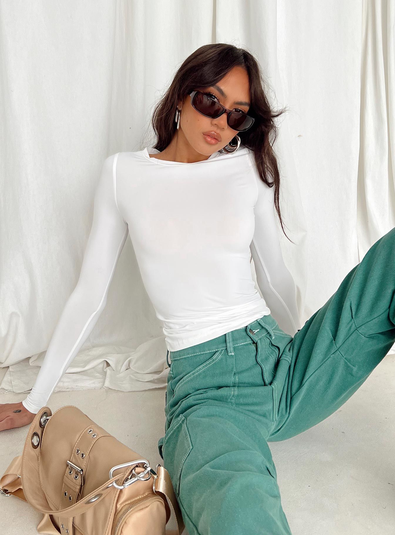 Arnim Long Sleeve Top White sold by Princess Polly product image thumbnail 3