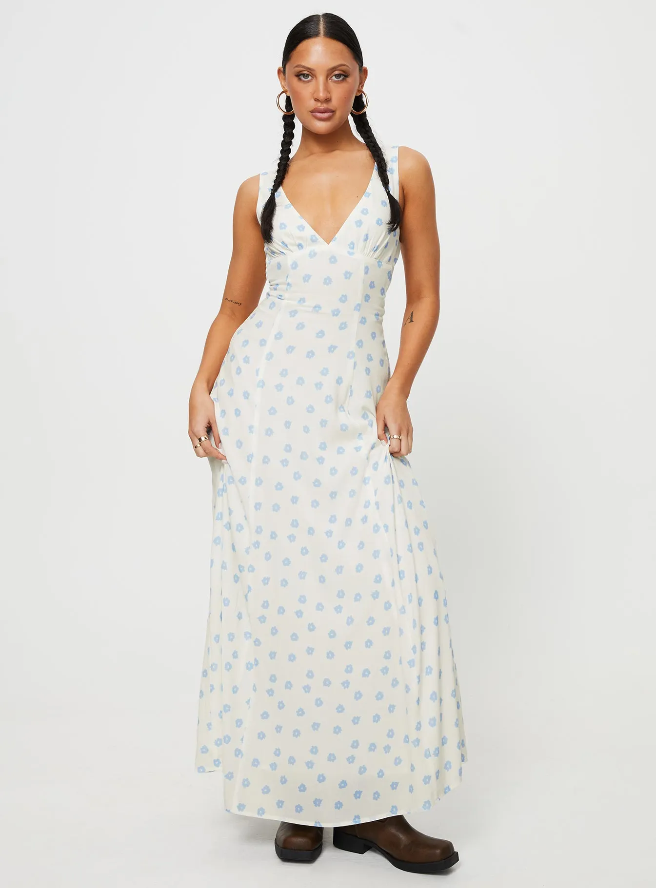 Florette Open Back Maxi Dress Cream Multi sold by Princess Polly product image thumbnail 3