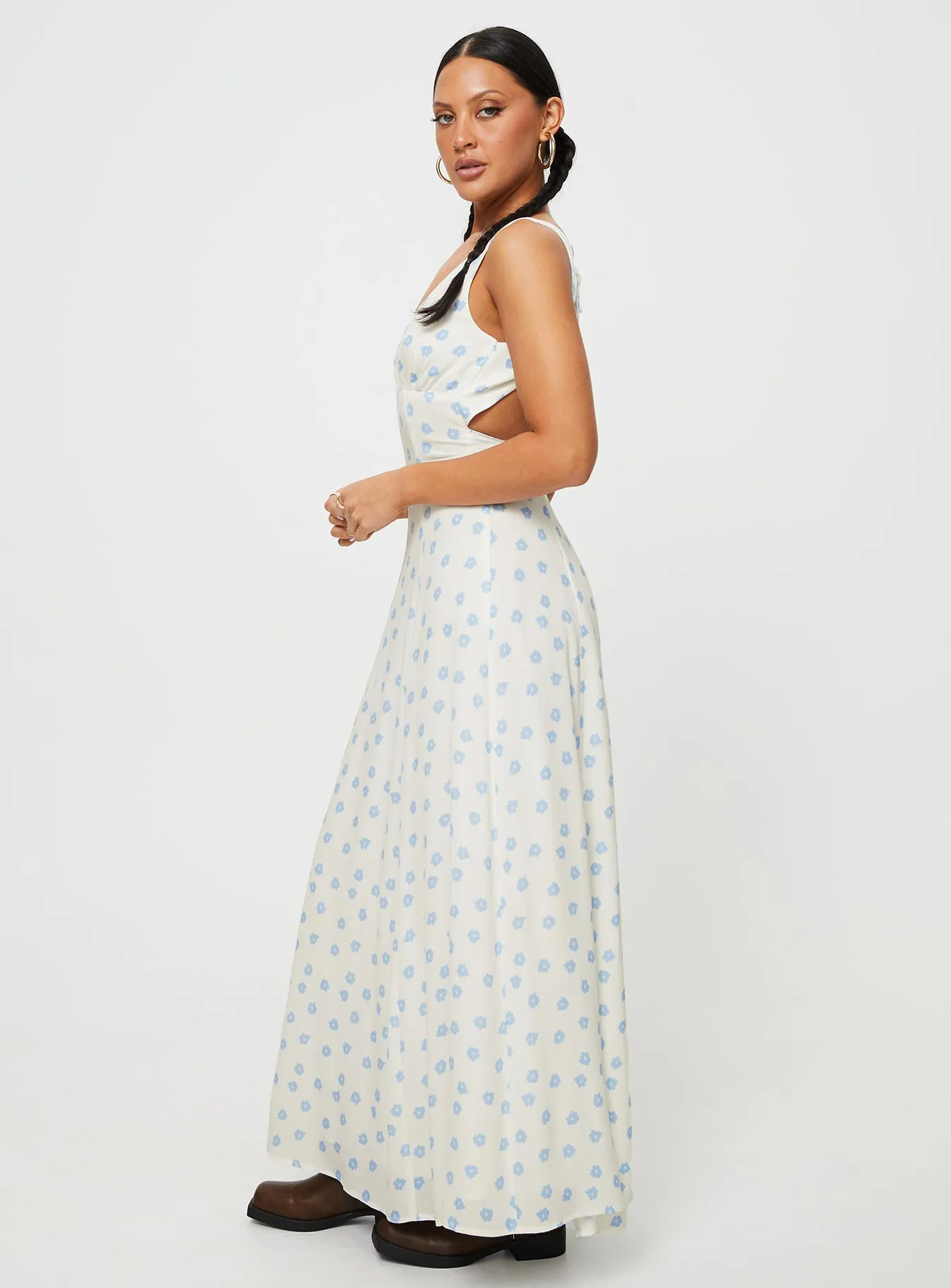 Florette Open Back Maxi Dress Cream Multi sold by Princess Polly product image thumbnail 5