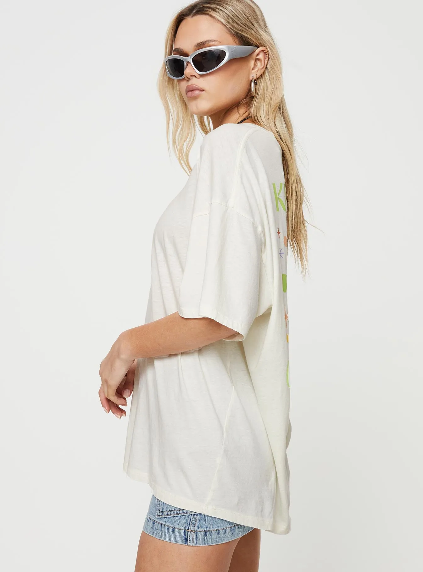 Keep An Open Mind Oversized Tee White sold by Princess Polly product image thumbnail 4