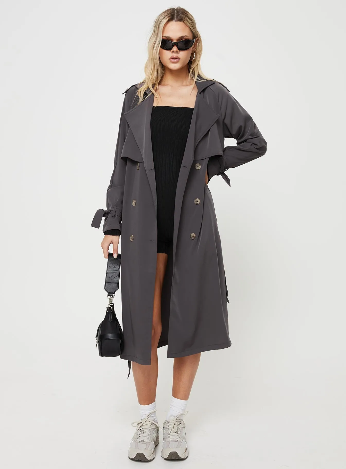 Cassie Trench Coat Grey sold by Princess Polly product image thumbnail 2