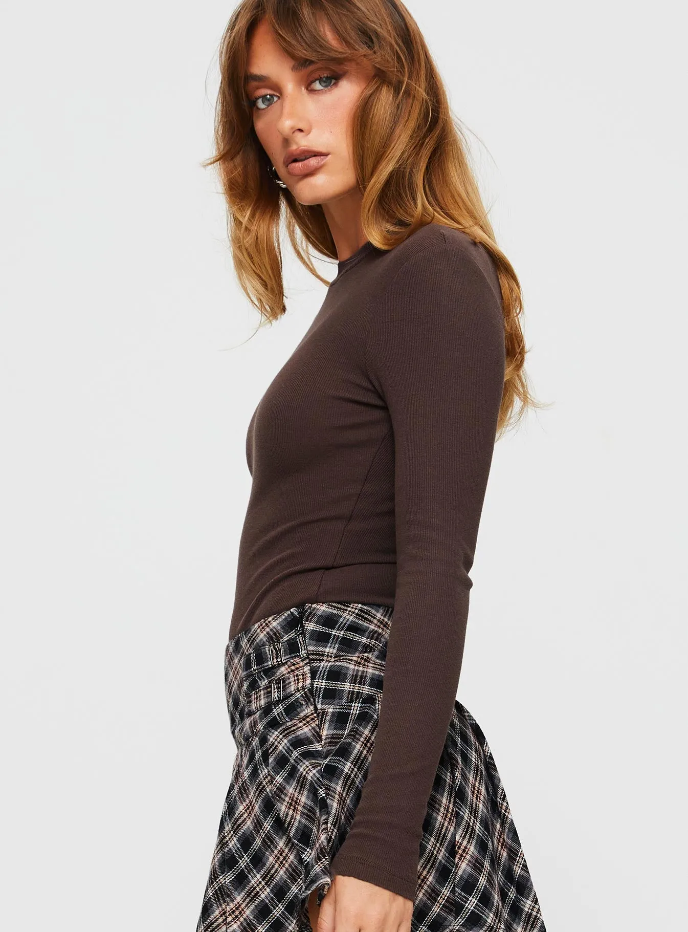 Maleny Long Sleeve Bodysuit Brown sold by Princess Polly product image thumbnail 4