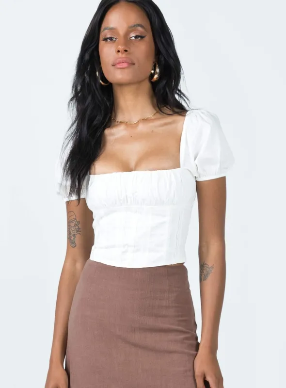 Taber Top Ivory sold by Princess Polly