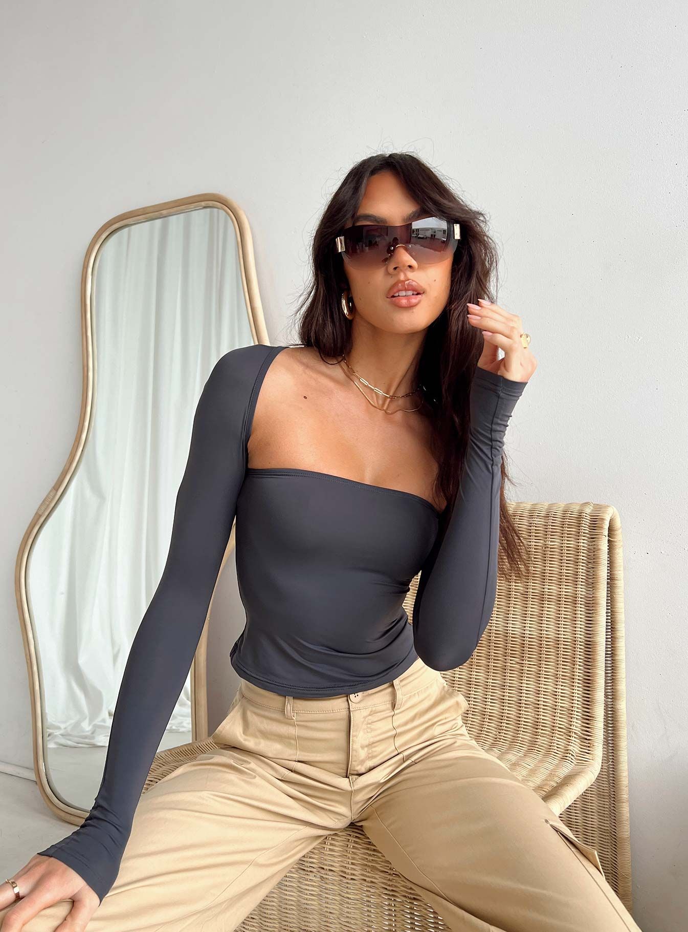 Moran Two Piece Bolero Top Slate sold by Princess Polly product image thumbnail 2