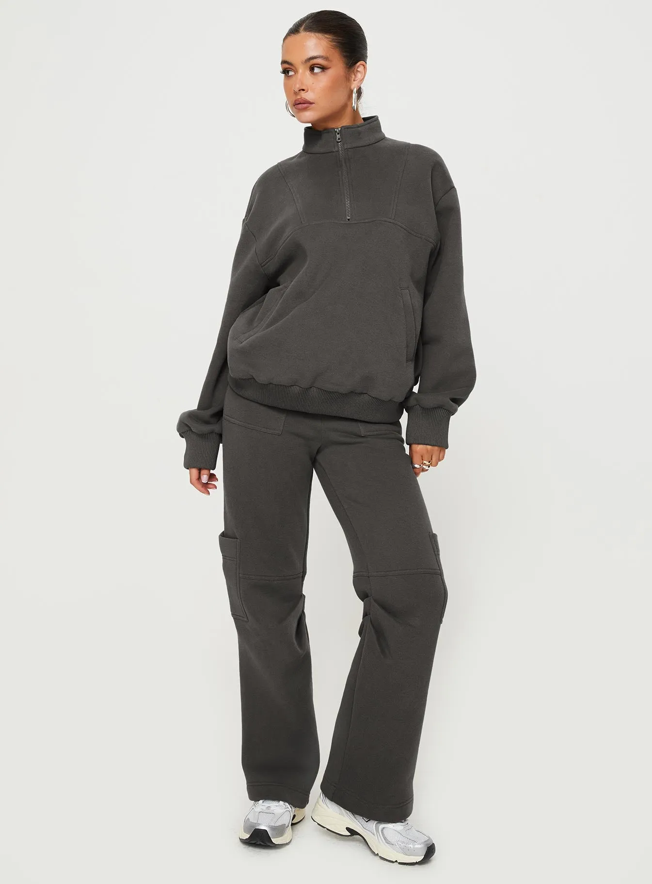 Derek Quater Zip Sweater Grey sold by Princess Polly product image thumbnail 3