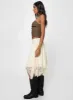 Enslee Midi Skirt Cream sold by Princess Polly