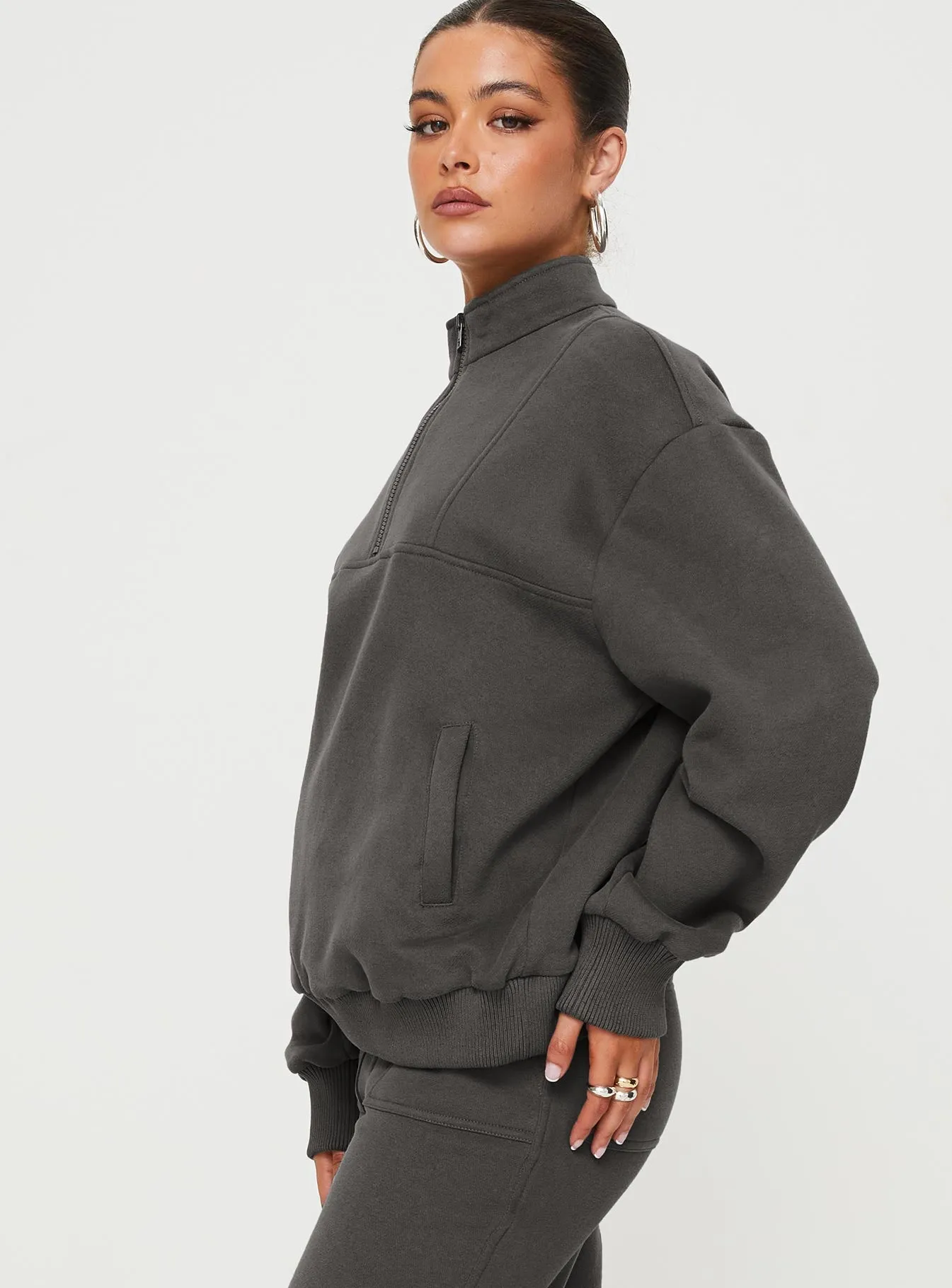 Derek Quater Zip Sweater Grey sold by Princess Polly product image thumbnail 4