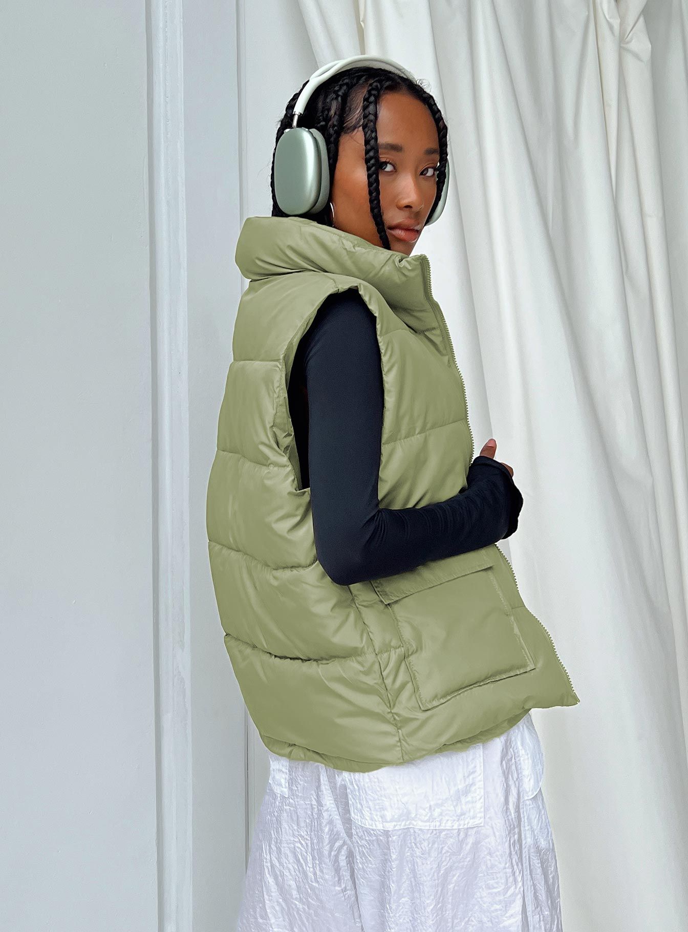 Rowan Vest Khaki sold by Princess Polly product image thumbnail 5