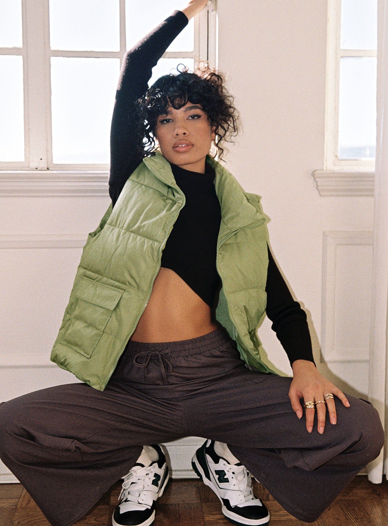 Rowan Vest Khaki sold by Princess Polly