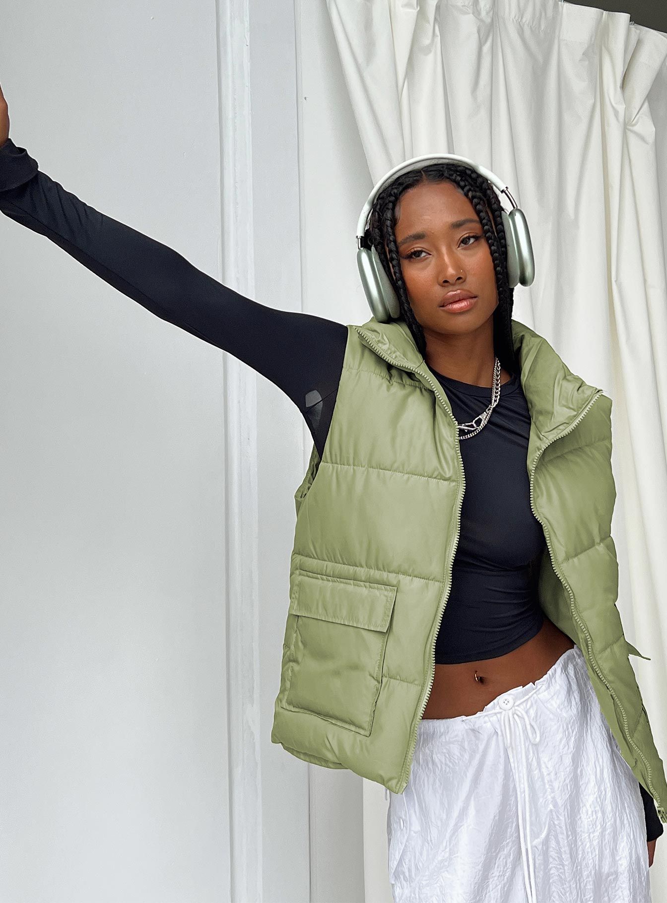 Rowan Vest Khaki sold by Princess Polly product image thumbnail 4